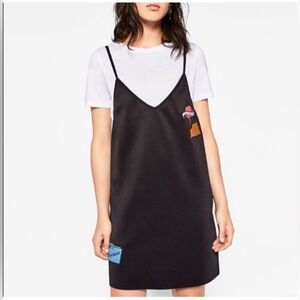 Zara Patchwork Oversized Mini Dress size Medium!